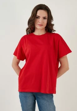 LELA Crew Neck- T-Shirt Basic - Red -LELA Winkel 614040d535ee4026b62ce2cce6ad4242