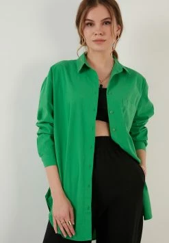 LELA Loose Fit - Overhemd - Green -LELA Winkel 61a0060acca248f4b2b762b9962f54fe