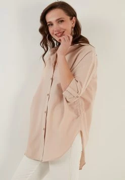 LELA Overhemdblouse - Stone -LELA Winkel 641a68940cc24fcd834c974d78358078