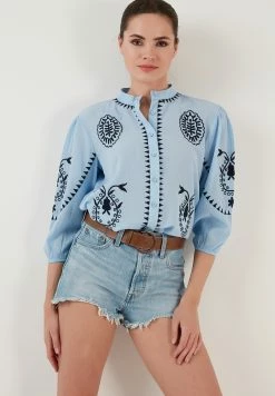 LELA Regular Fit - Overhemdblouse - Baby Blue D Blue -LELA Winkel 64e4a1f1df3b4d48bc6a739008da8f04