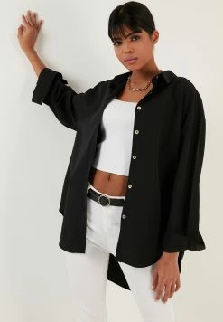 LELA Loose Fit - Overhemdblouse - Black -LELA Winkel 673d58e6bec0486b984cb3d2a3a4c759