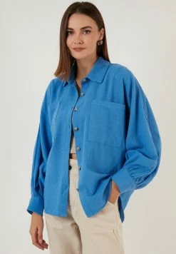LELA Overhemdblouse - Blue -LELA Winkel 678ad13a70294308888d4c286b23d4a5
