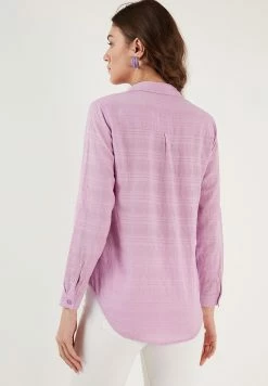 LELA Overhemdblouse - Lilac -LELA Winkel 697a2fa0fb504ab2903f37806d5e0535