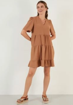 LELA Loose Fit - Jurk - Light Brown -LELA Winkel 6ada9053ea4d450484006289b953eb14