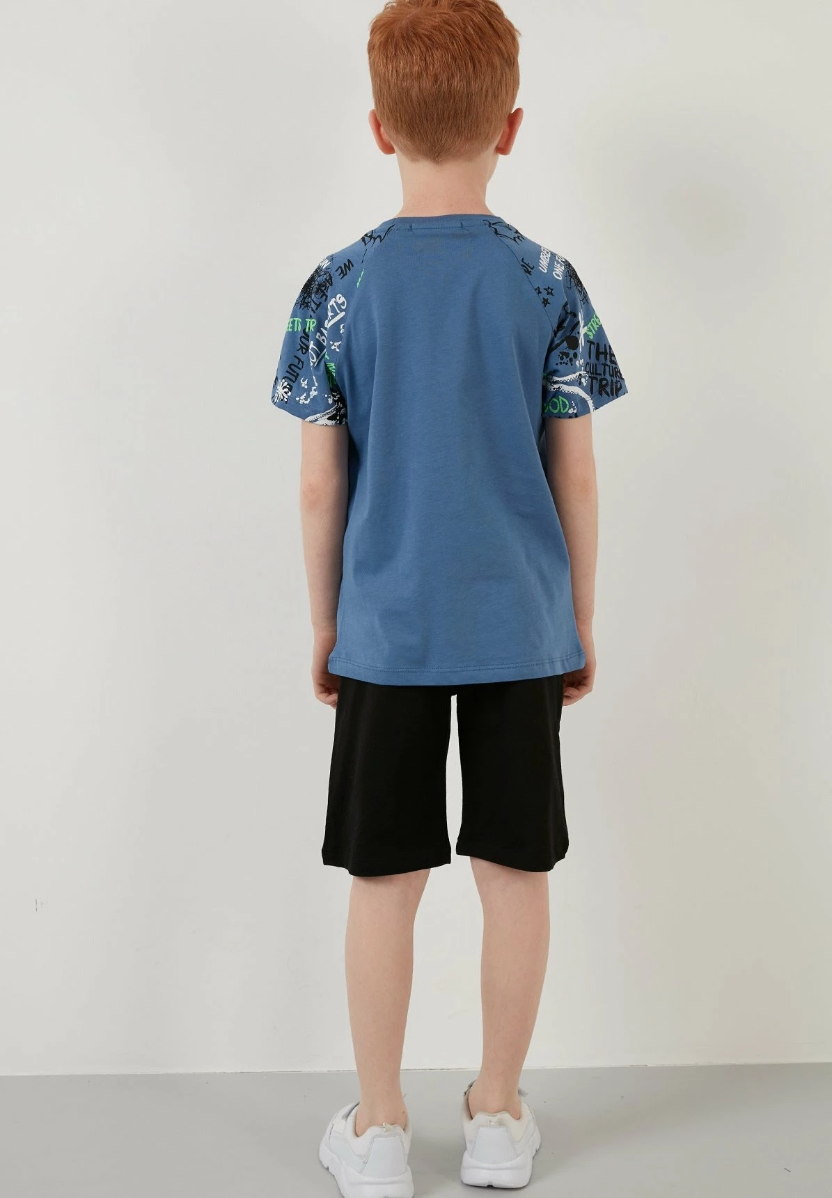 LELA Regular Fit T-Shirt And Shorts - Trainingspak - Royal Blue/Black/Light Green 7 LELA Regular Fit T-Shirt And Shorts - Trainingspak - Royal Blue/Black/Light Green - Afbeelding 5