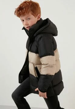 LELA Removable Hooded Inflatable - Winterjas - Black-Stone Color-Black -LELA Winkel 6c3eeb30b6504a108f7c86e6fc146621