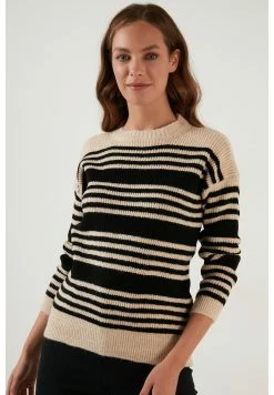 LELA Regular Fit - Trui - Beige Black -LELA Winkel 6c486144235e40a083c41f795c05eb5f