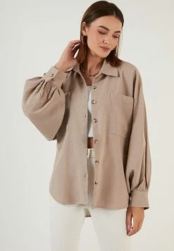 LELA Overhemdblouse - Mink Color -LELA Winkel 6f5a328aa0f4430f86ee1efabaed5089