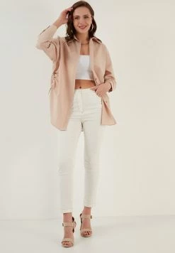 LELA Overhemdblouse - Stone -LELA Winkel 6f80c8a0621e4bc78cfc3d5741dafea3