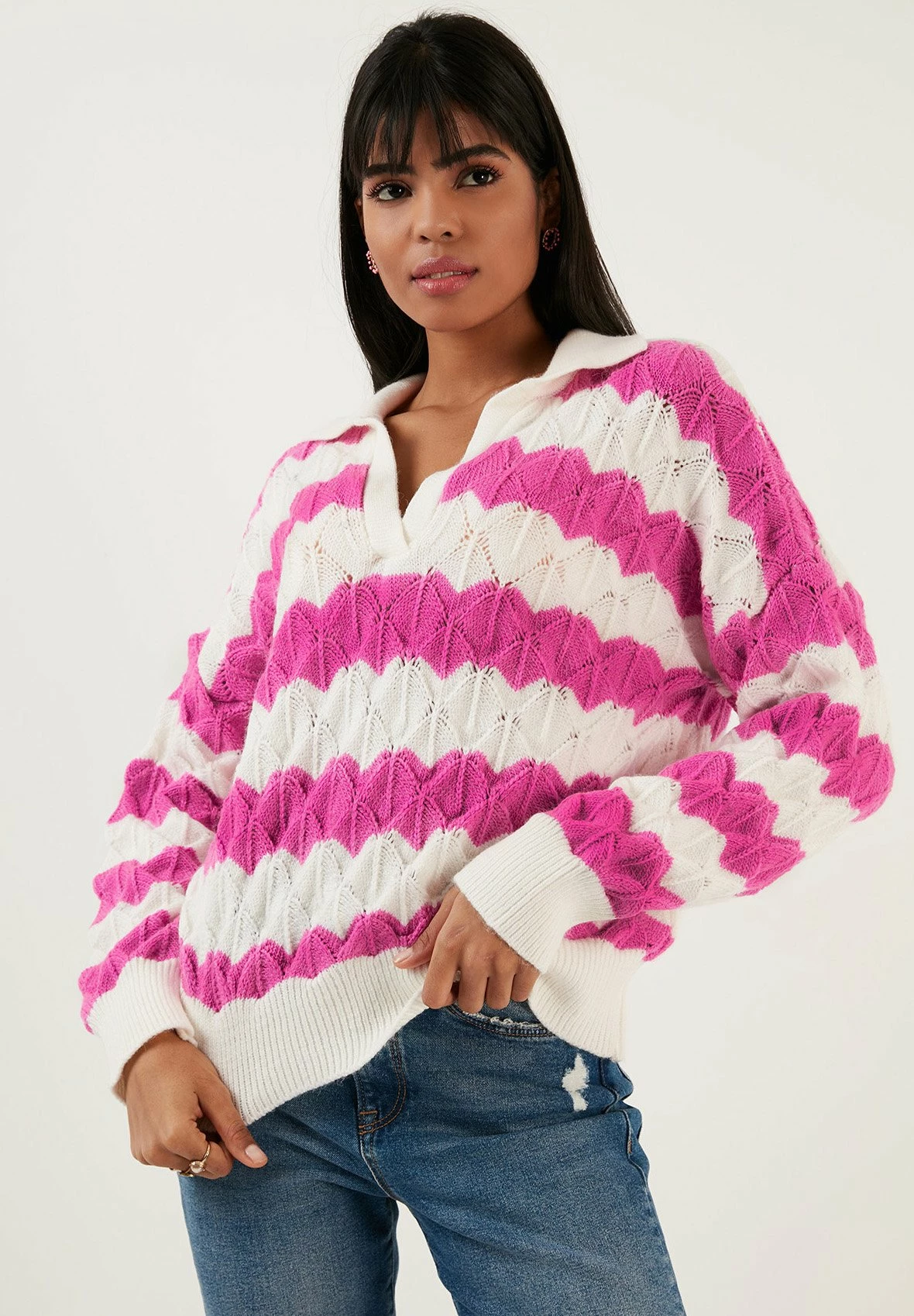 LELA Poloshirt - Ecru/Fuchsia 6 LELA Poloshirt - Ecru/Fuchsia - Afbeelding 4