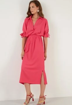 LELA Regular Fit - Blousejurk - Fuchsia -LELA Winkel 743ed329744c488fb18ab7d3b8bc4346