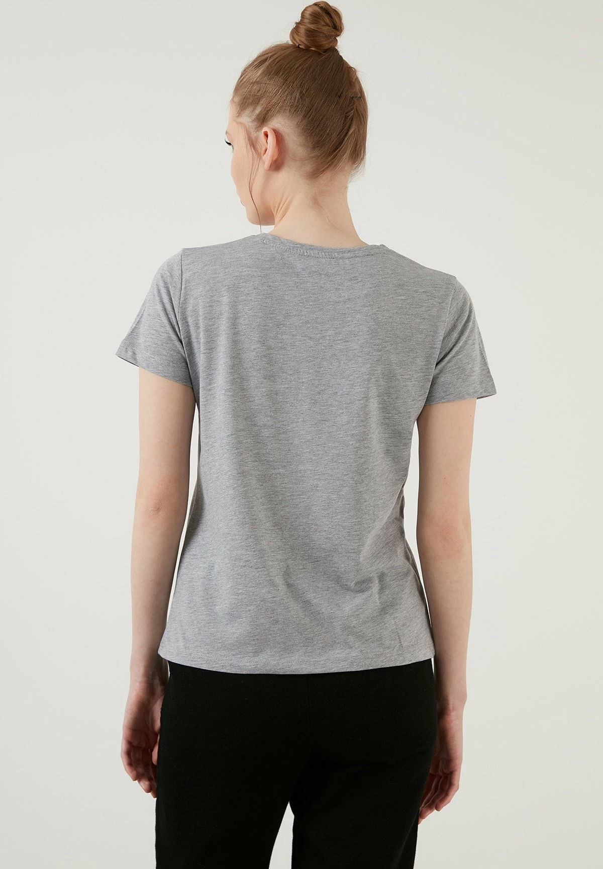 LELA T-Shirt Print - Grey-Melange 5 LELA T-Shirt Print - Grey-Melange - Afbeelding 3