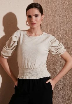 LELA Blouse - Stone -LELA Winkel 7a080c32c45a48b789a5d283cd048b17