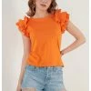 LELA T-Shirt Print - Orange Color