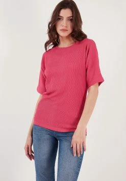 LELA Regular Fit - T-Shirt Basic - Fuchsia