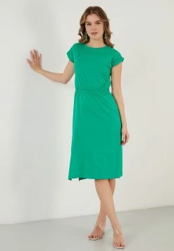 LELA Short Sleeve Midi - Jurk - Benetton Color -LELA Winkel 7d6c32ea151f4d3cafba612698aacee0