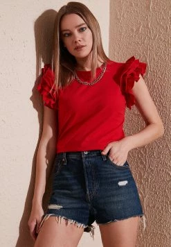 LELA T-Shirt Print - Red -LELA Winkel 7fabac8020cb425497c9cfb234a6bfca