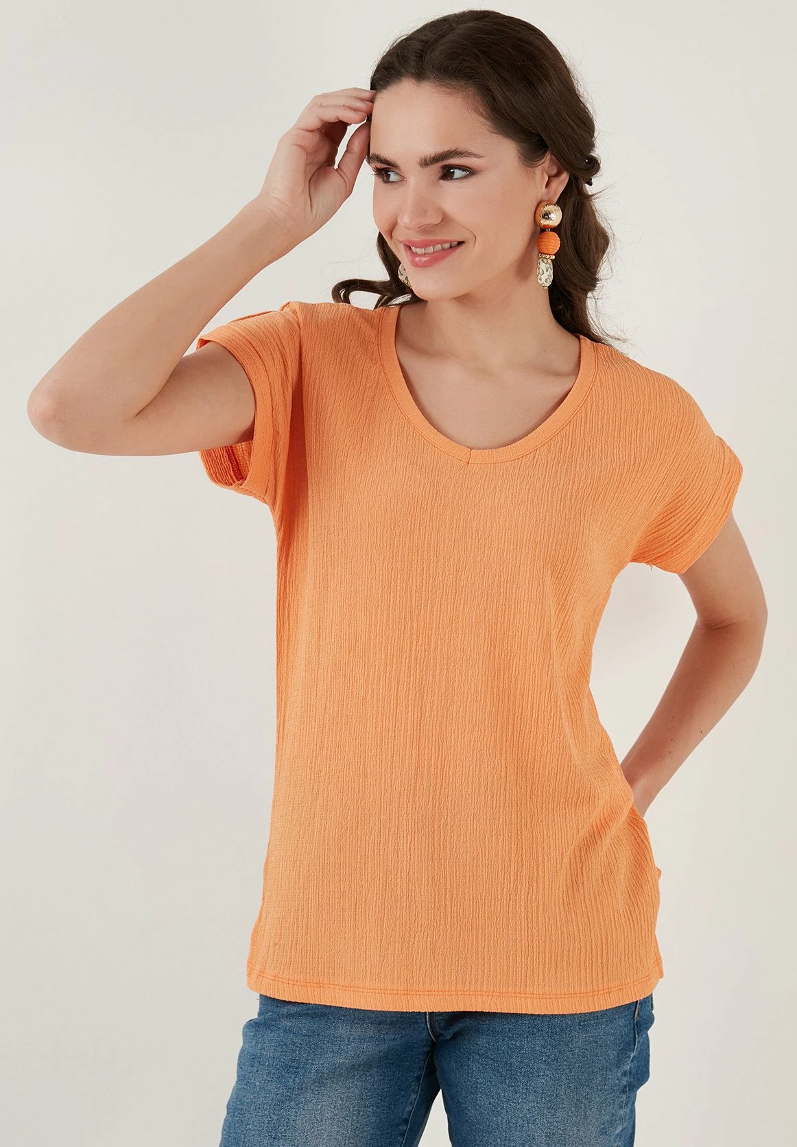LELA Regular Fit - Blouse - Light Orange 6 LELA Regular Fit - Blouse - Light Orange - Afbeelding 4