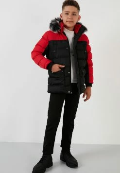 LELA Regular Fit - Winterjas - Red-Black -LELA Winkel 810bd9d7742a40d084e96af8db9cfb15