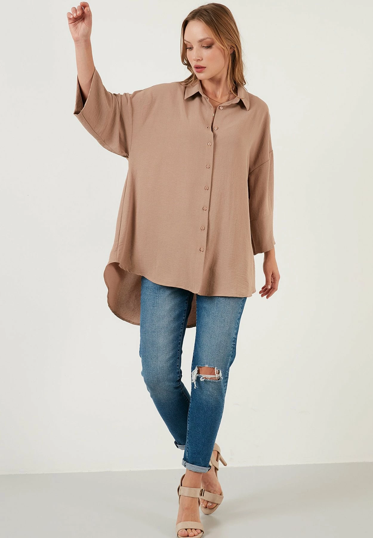 LELA Overhemdblouse - Mink 8 LELA Overhemdblouse - Mink - Afbeelding 6