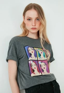 LELA T-Shirt Print - Anthracite Melange -LELA Winkel 818f5a3f4bfb47739c3811e9a0ae6a43