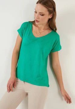 LELA V Neck- T-Shirt Basic - Benetton Color -LELA Winkel 82d099d8423540319fe3f04080be3bb3