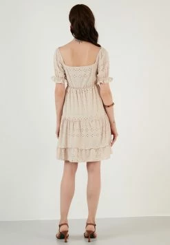 LELA Slim Fit - Jurk - Beige -LELA Winkel 830639bc4fd14519b2dd90bc917212b6