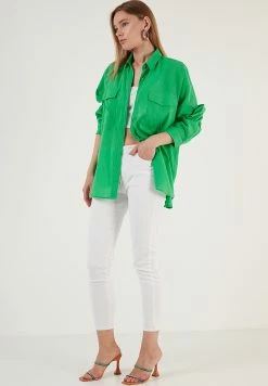 LELA Loose Fit - Overhemdblouse - Green -LELA Winkel 8629f1834f5b4eeb9fbdd0248e16bf79