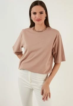 LELA Loose Fit - T-Shirt Basic - Biscuit -LELA Winkel 89c29d7849f04951bf3706da73242f9e
