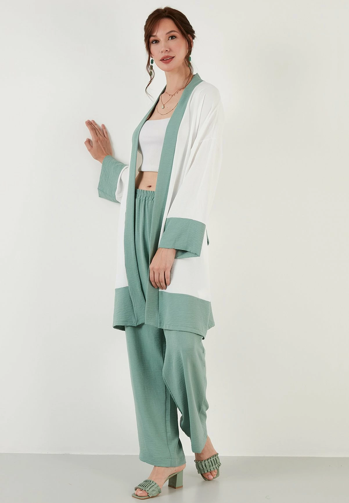 LELA Two Piece Set - Regular Fit - Halflange Jas - Mint 5 LELA Two Piece Set - Regular Fit - Halflange Jas - Mint - Afbeelding 3