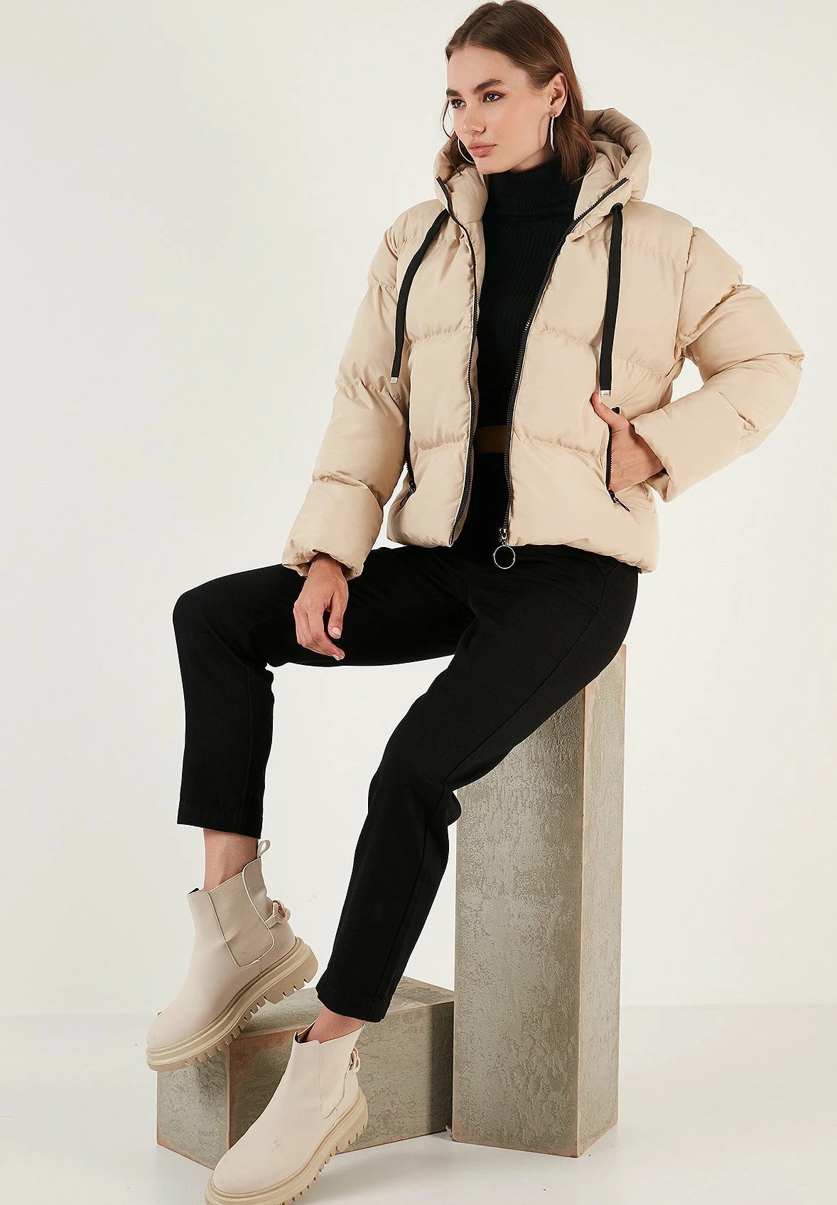 LELA Regular Fit - Winterjas - Stone 8 LELA Regular Fit - Winterjas - Stone - Afbeelding 6