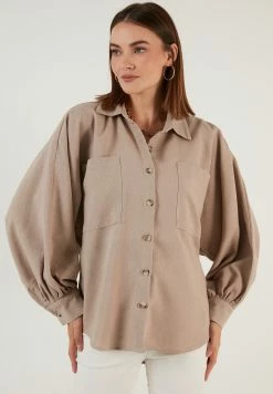 LELA Overhemdblouse - Mink Color -LELA Winkel 91e53d99524a4952a53e63187cf0998a