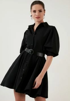 LELA Regular Fit - Blousejurk - Black -LELA Winkel 9b690879f4ee40f0b348233d2f9ab3ee