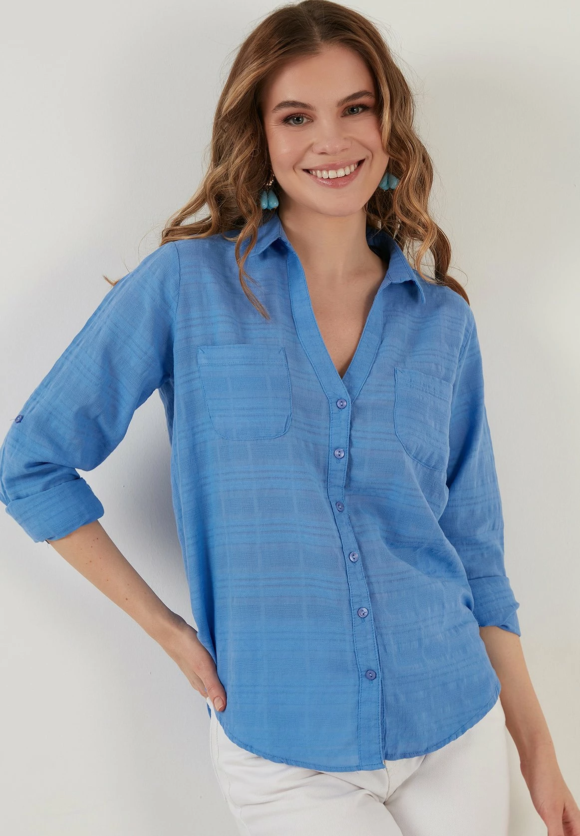 LELA Overhemdblouse - Dark Blue 5 LELA Overhemdblouse - Dark Blue - Afbeelding 3