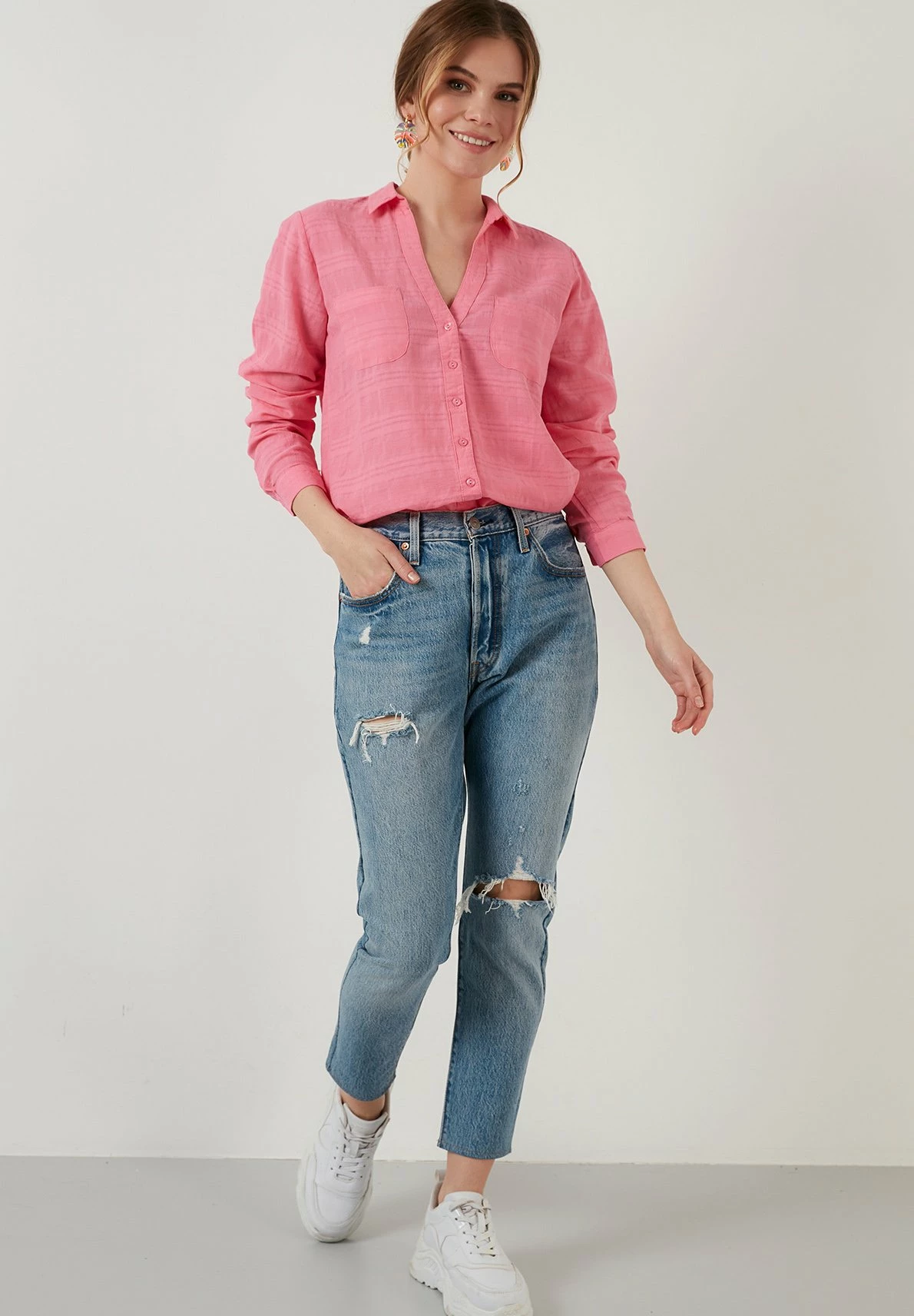 LELA Regular Fit - Overhemdblouse - Pink 4 LELA Regular Fit - Overhemdblouse - Pink - Afbeelding 2
