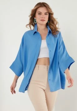 LELA Overhemdblouse - Indigo -LELA Winkel 9da3cac943b0428f9d06f55055e25f37