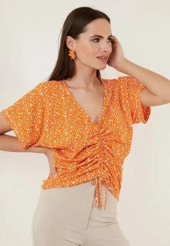 LELA V-Neck - Blouse - Orange -LELA Winkel 9f06aa70c75d45c5a3841b7f13be0286