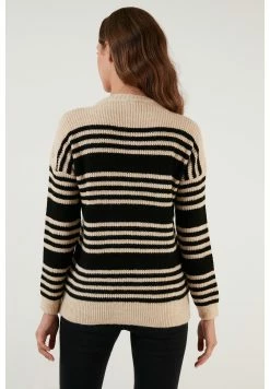 LELA Regular Fit - Trui - Beige Black -LELA Winkel 9f1ae615762845268e665f41ca767c97