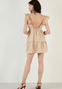 LELA Regular Fit - Jurk - Beige -LELA Winkel a150bc81bdb54054a86d7eb6446a36c5