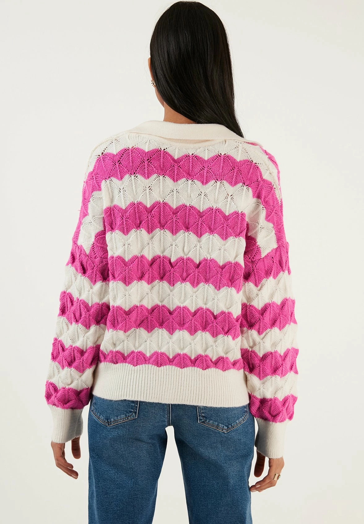 LELA Poloshirt - Ecru/Fuchsia 5 LELA Poloshirt - Ecru/Fuchsia - Afbeelding 3