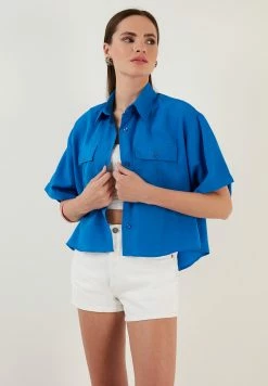 LELA Loose Fit - Overhemdblouse - Royal Blue -LELA Winkel a4a963da777a49d4b4b40298af6fc490