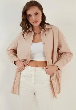 LELA Overhemdblouse - Stone -LELA Winkel a540260822814188840d0d73fbc66305