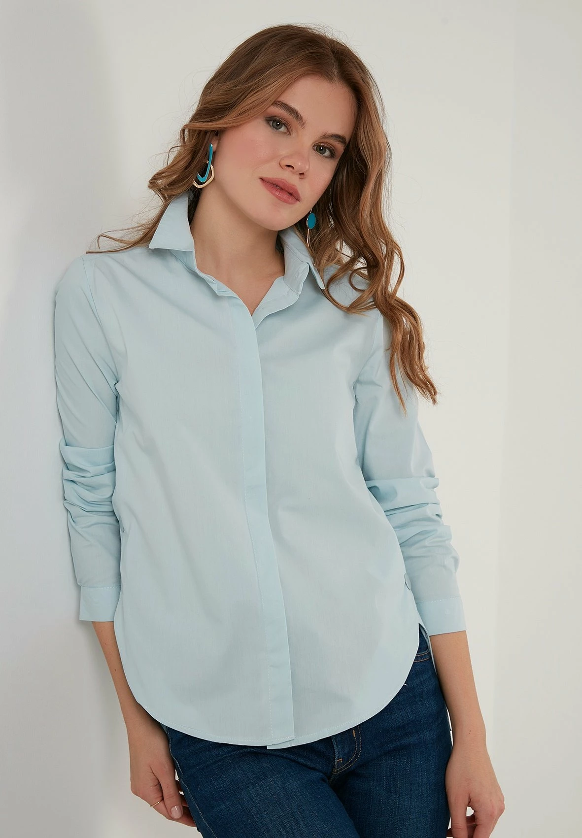 LELA Regular Fit - Overhemdblouse - Baby Blue 7 LELA Regular Fit - Overhemdblouse - Baby Blue - Afbeelding 5