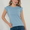 LELA Crew Neck- Top - Baby Blue -LELA Winkel aa5a10a6db384d0aad710867f1f00504