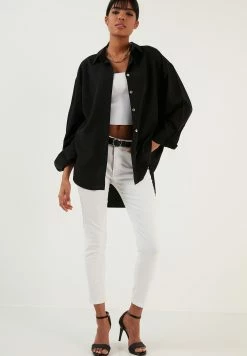 LELA Loose Fit - Overhemdblouse - Black -LELA Winkel aad107f3cf93485885310e2ad6308d07