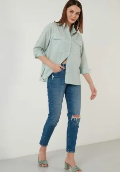 LELA Loose Fit - Overhemdblouse - Grass Green -LELA Winkel ab60f8fd00474ca1a55f933f0d0a31a9