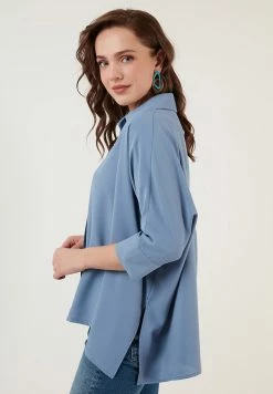 LELA Oversized - Overhemdblouse - Indigo -LELA Winkel acbddd0d0ca4496f989bb8657dc46b36