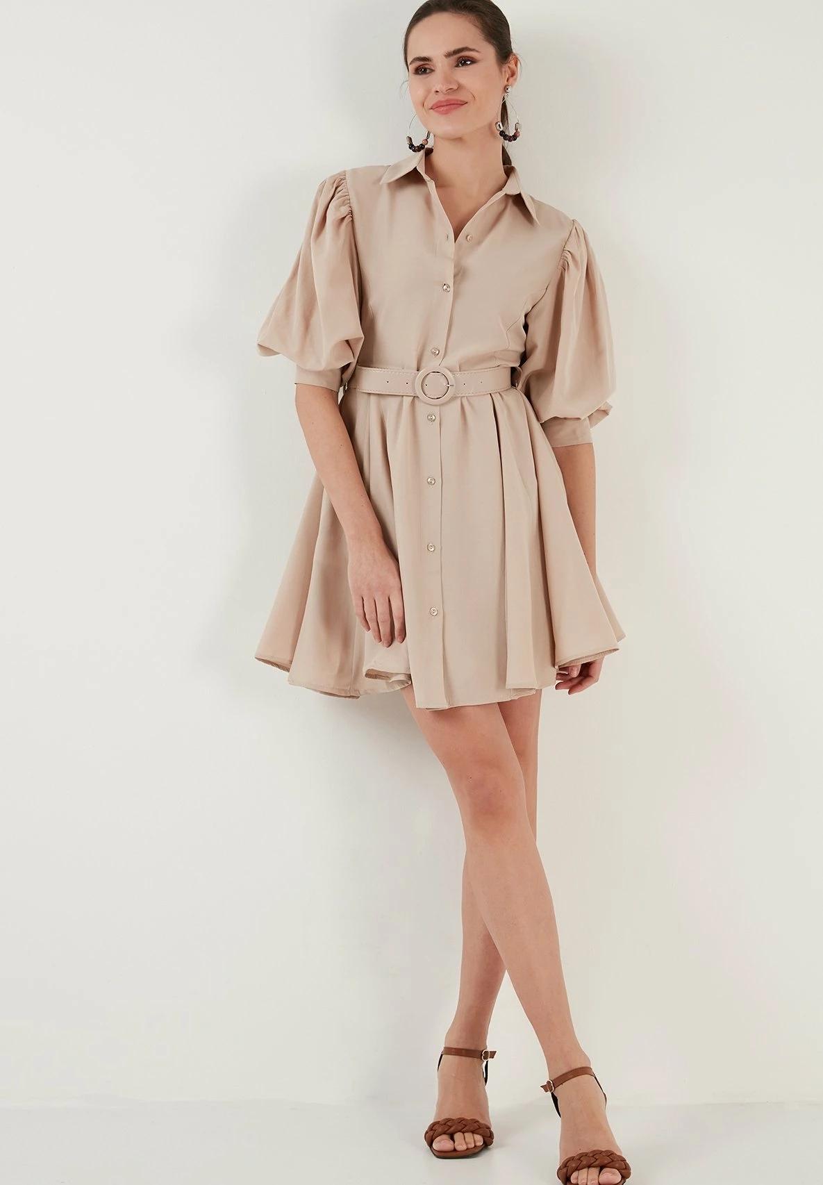 LELA Regular Fit - Blousejurk - Stone 4 LELA Regular Fit - Blousejurk - Stone - Afbeelding 2