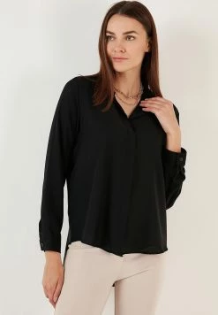 LELA Overhemdblouse - Black -LELA Winkel ae1de1dc48d645888f4bff3f66f6f42b