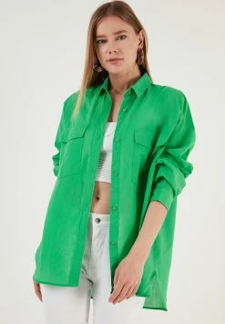 LELA Loose Fit - Overhemdblouse - Green -LELA Winkel aee4d8009ac14c4c9b5f84e59dcb4c3b